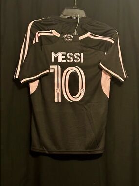 Kids Black and Pink Messi #10 Soccer Jersey - Unbranded